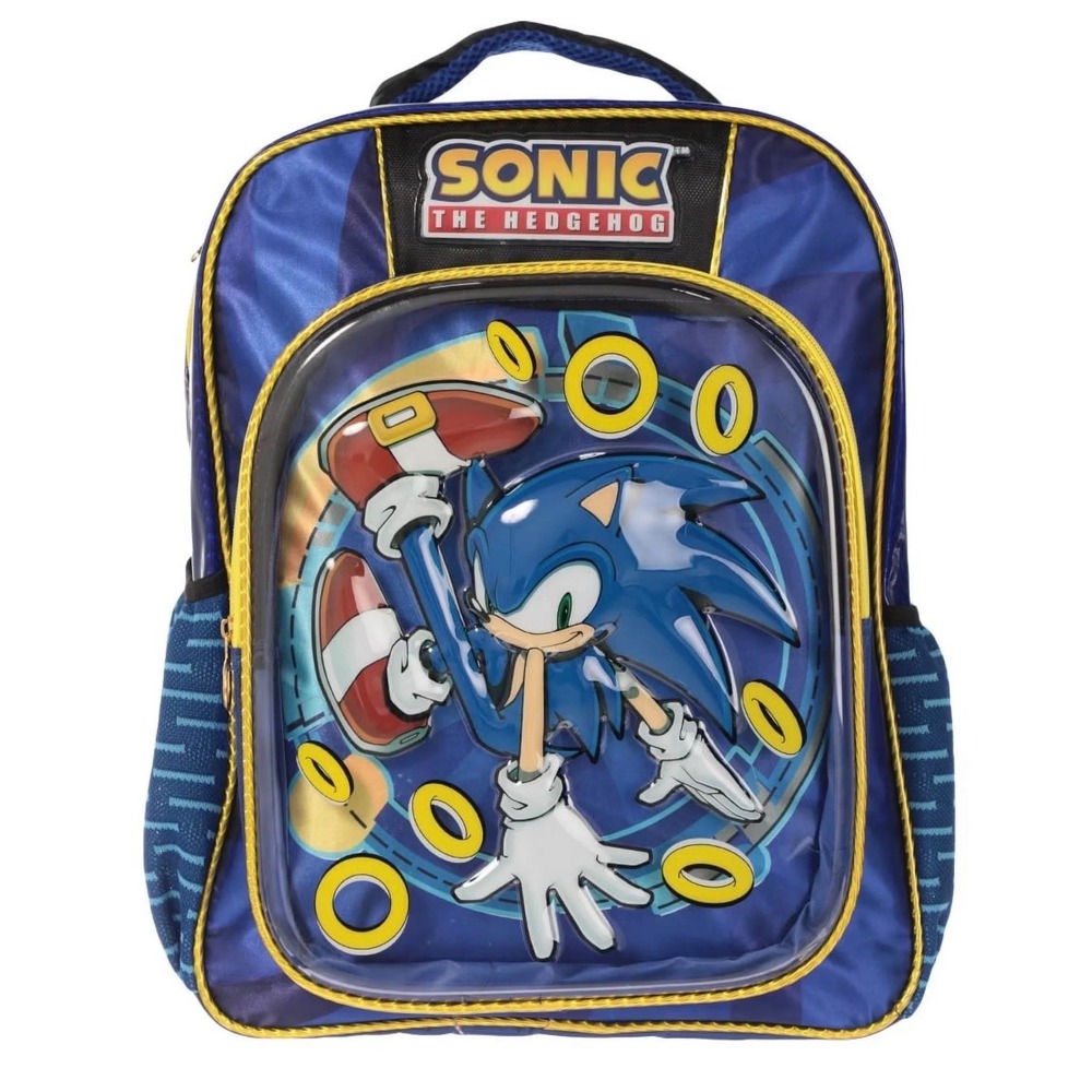 Sonic the‎ Hedgehog Backpack Kids Blue Yellow Ruz 3D Character School Bag